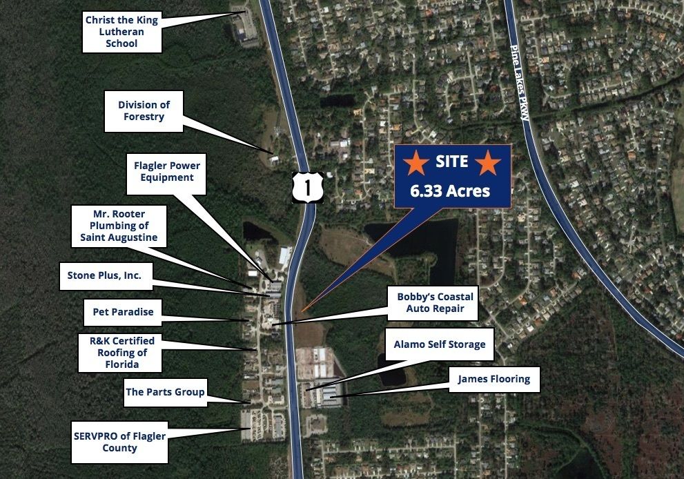 Palm Coast Land-6.33 Acres on US-1: 4560 N US Highway 1, Bunnell, FL 32110